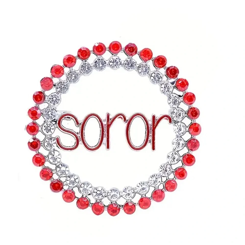 (New in package)Red and Silver Delta Brooch